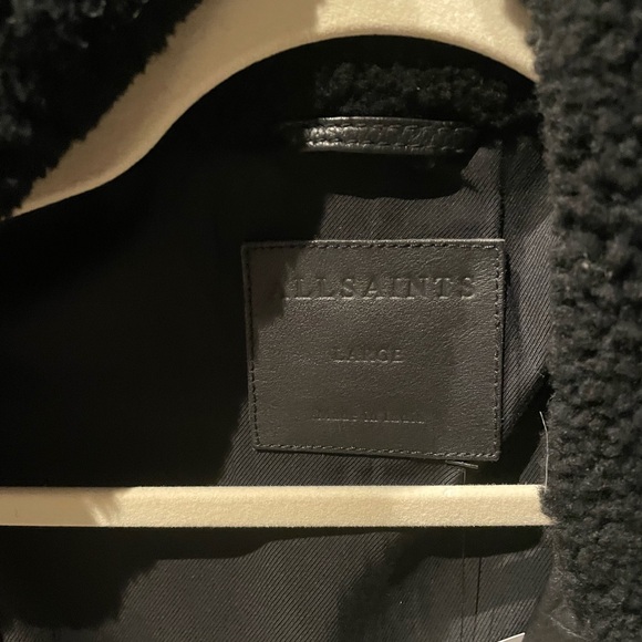 All Saints Leather Aviator Jacket - Picture 3 of 5